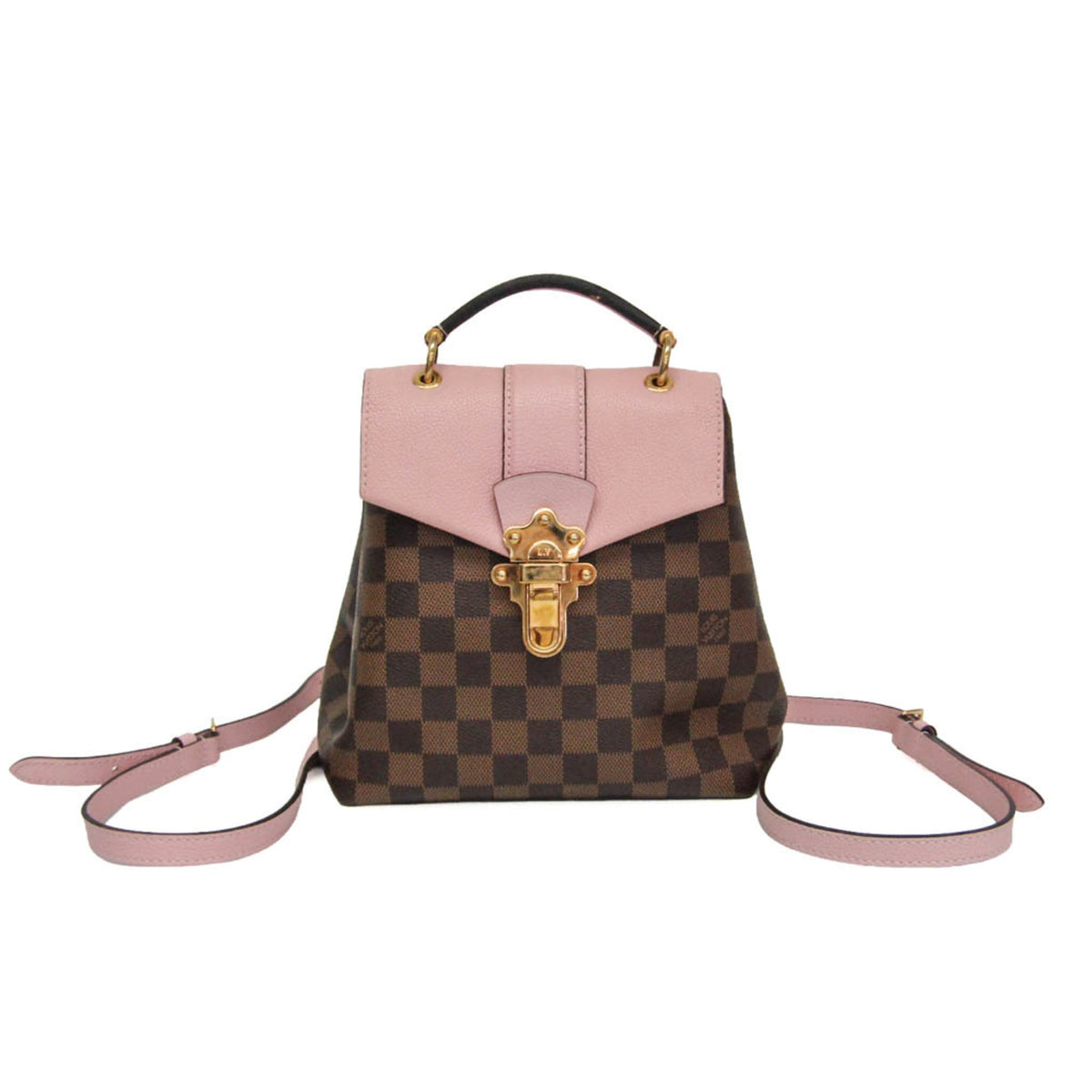 Louis Vuitton Clapton Damier And Leather Brown Canvas Backpack Bag (Pre-Owned)