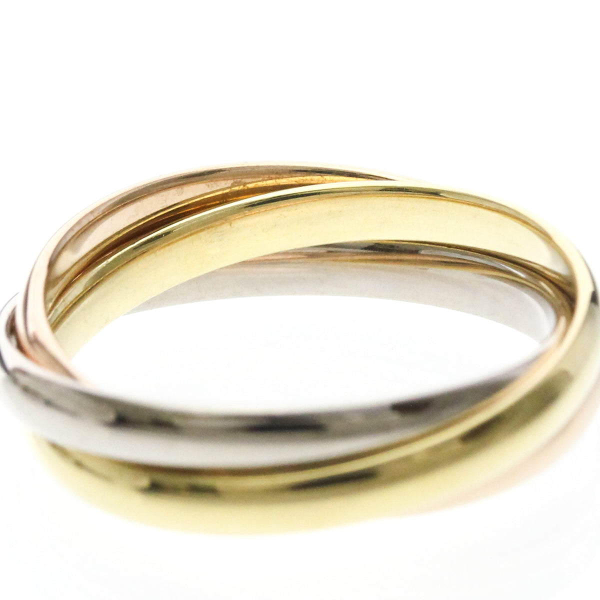 Cartier Trinity 18K Tricolor Gold Gold Gold Ring Jewelry (Pre-Owned)