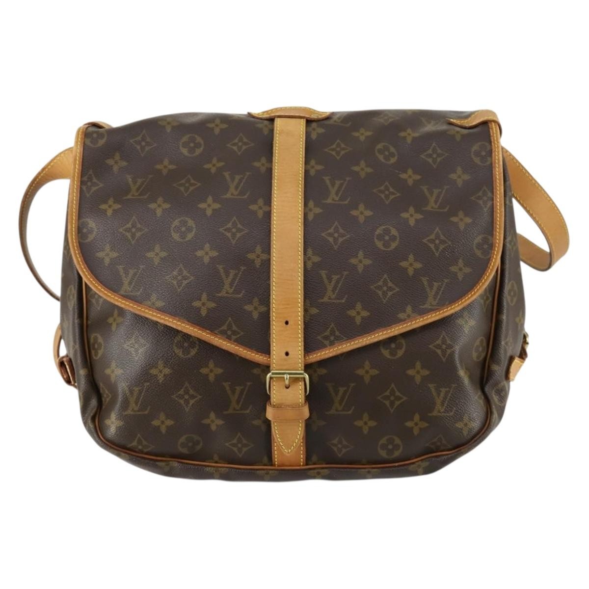Louis Vuitton Saumur Monogram Canvas Brown Canvas Shoulder Bag Bag (Pre-Owned)