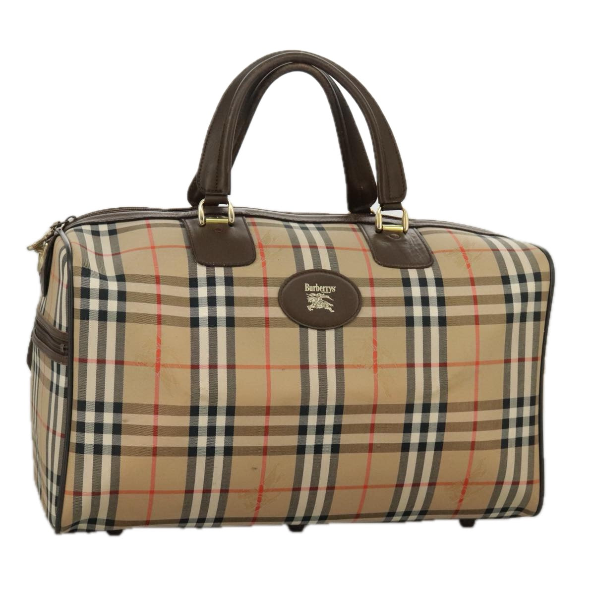 Burberry Nova Check Beige Canvas Travel Bag (Pre-Owned)