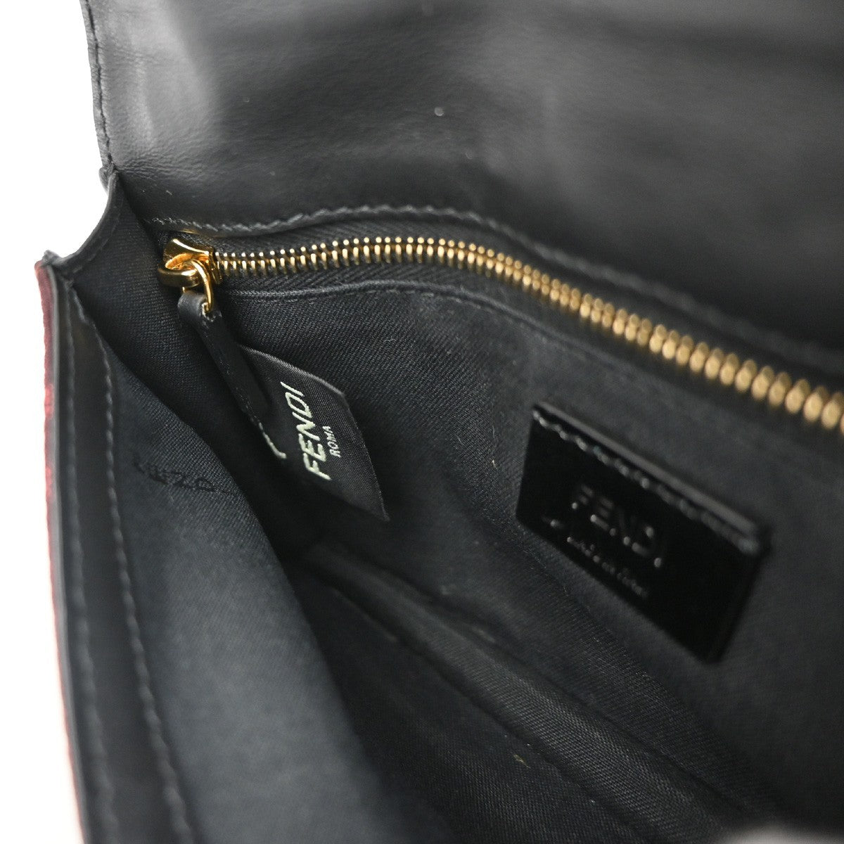 Fendi Baguette Convertible Pouch Zucca Canvas Burgundy Canvas Clutche & Pouche Bag (Pre-Owned)