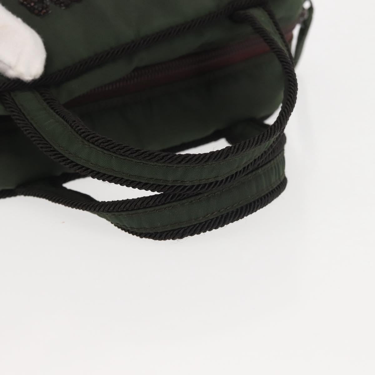 Prada Vintage Tessuto Khaki Nylon Handbag (Pre-Owned)