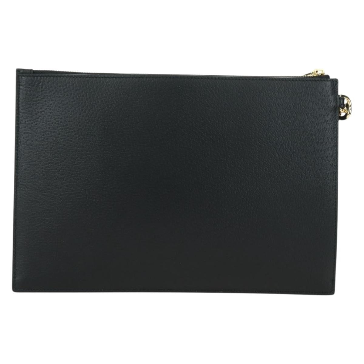 Gucci Horsebit 1955 Gg Canvas And Leather Black Leather Clutche & Pouche Bag (Pre-Owned)