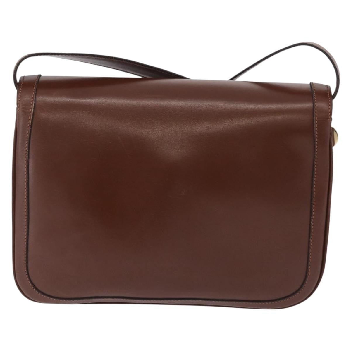 Celine Triomphe Leather Brown Leather Shoulder Bag Bag (Pre-Owned)