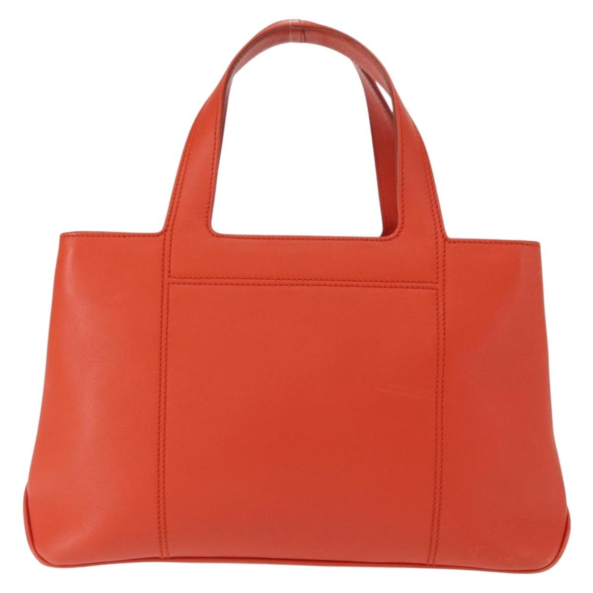 Salvatore Ferragamo Gancini Leather Orange Leather Handbag (Pre-Owned)