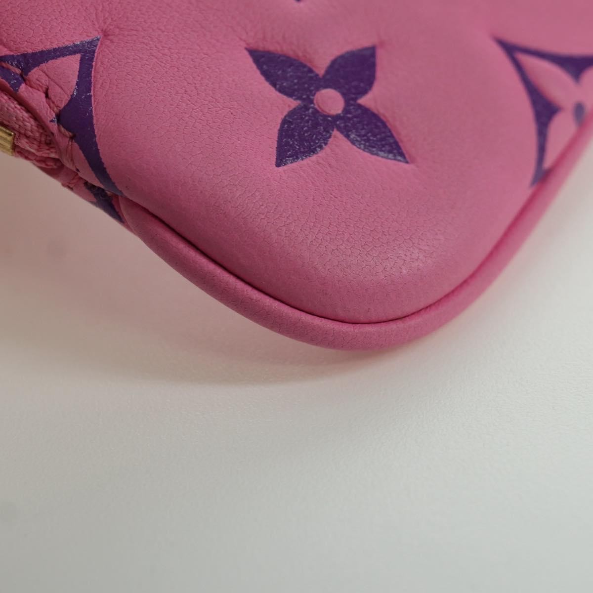 Louis Vuitton Lanyard Multipochette Coin Case Monogram Empreinte Pink Canvas Wallets Accessory (Pre-Owned)