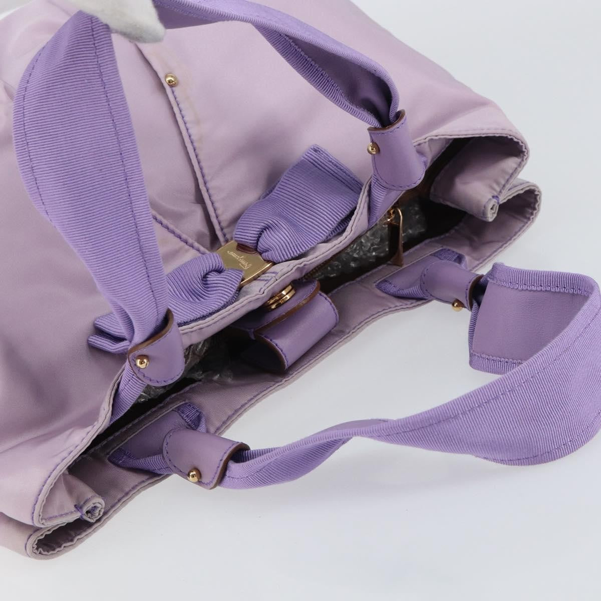 Salvatore Ferragamo Vala Tote Nylon Purple Nylon Tote Bag Bag (Pre-Owned)