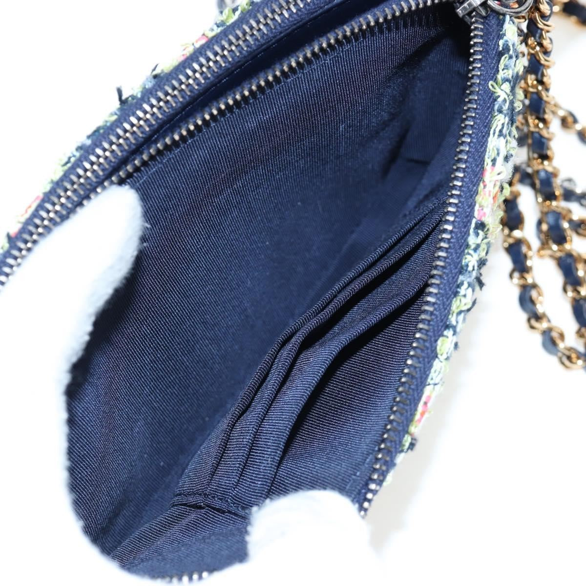 Chanel Gabrielle Tweed Navy Tweed Clutche & Pouche Bag (Pre-Owned)