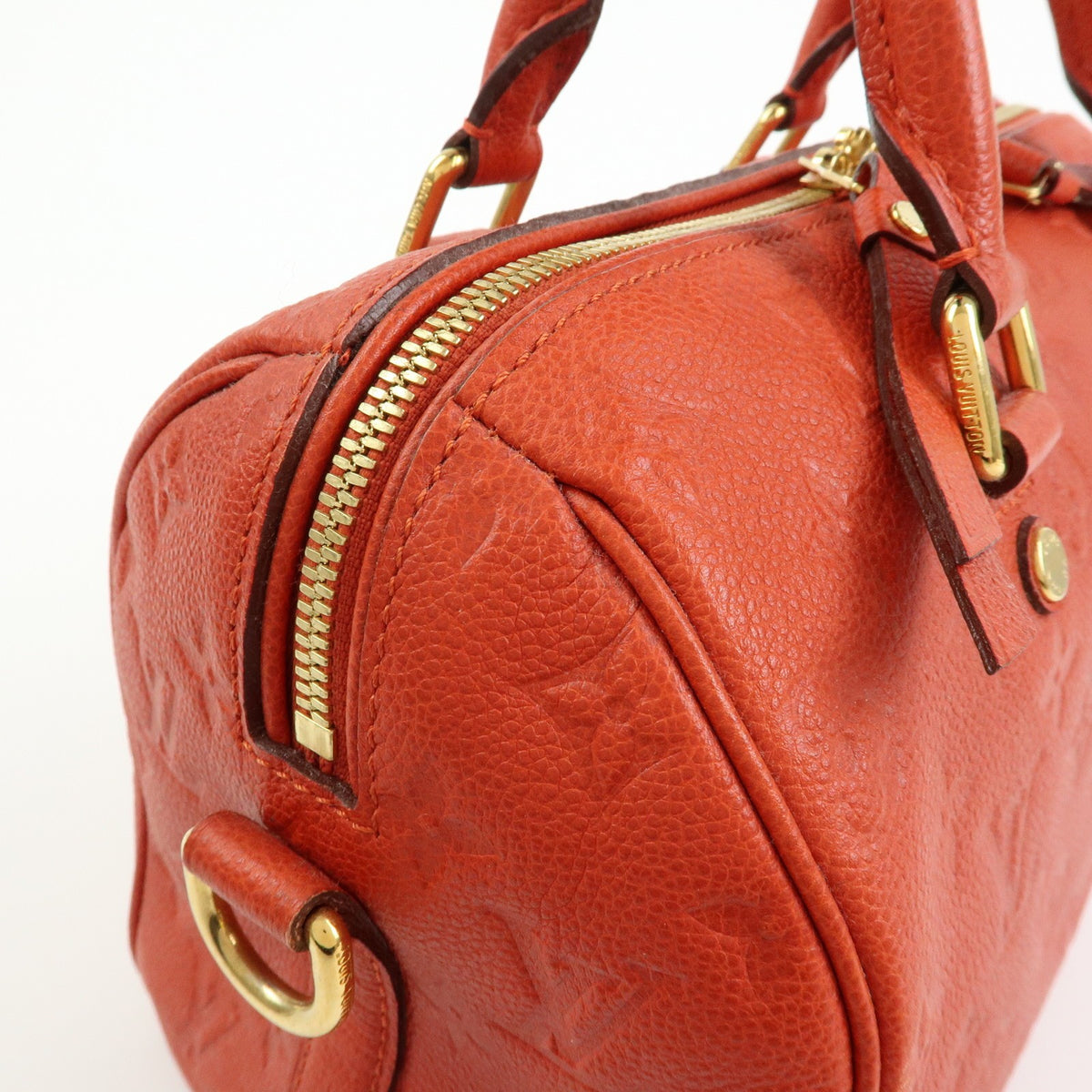 Louis Vuitton Speedy Bandouliere Monogram Empreinte Leather Orange Leather Handbag (Pre-Owned)
