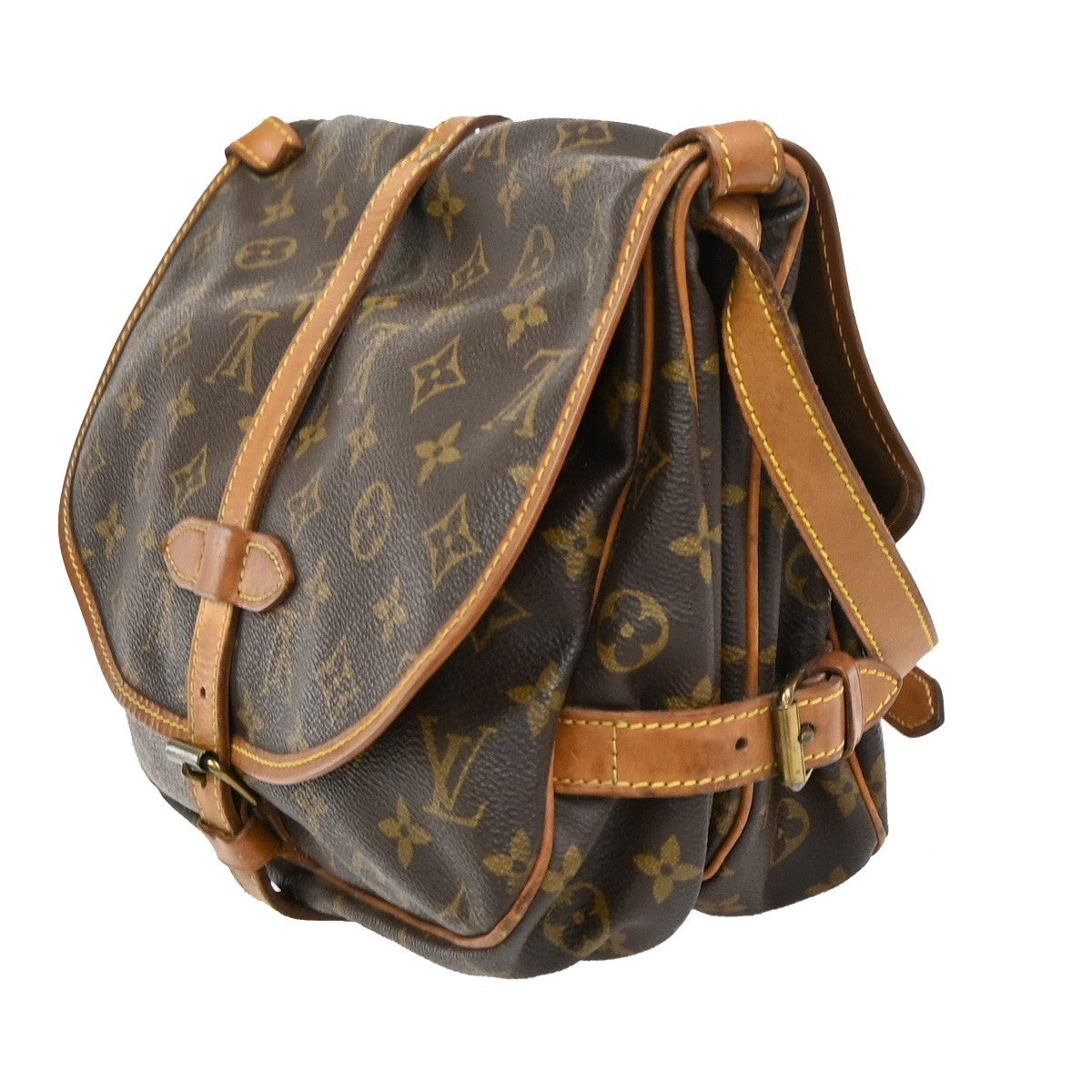 Louis Vuitton Saumur Monogram Brown Canvas Shoulder Bag Bag (Pre-Owned)