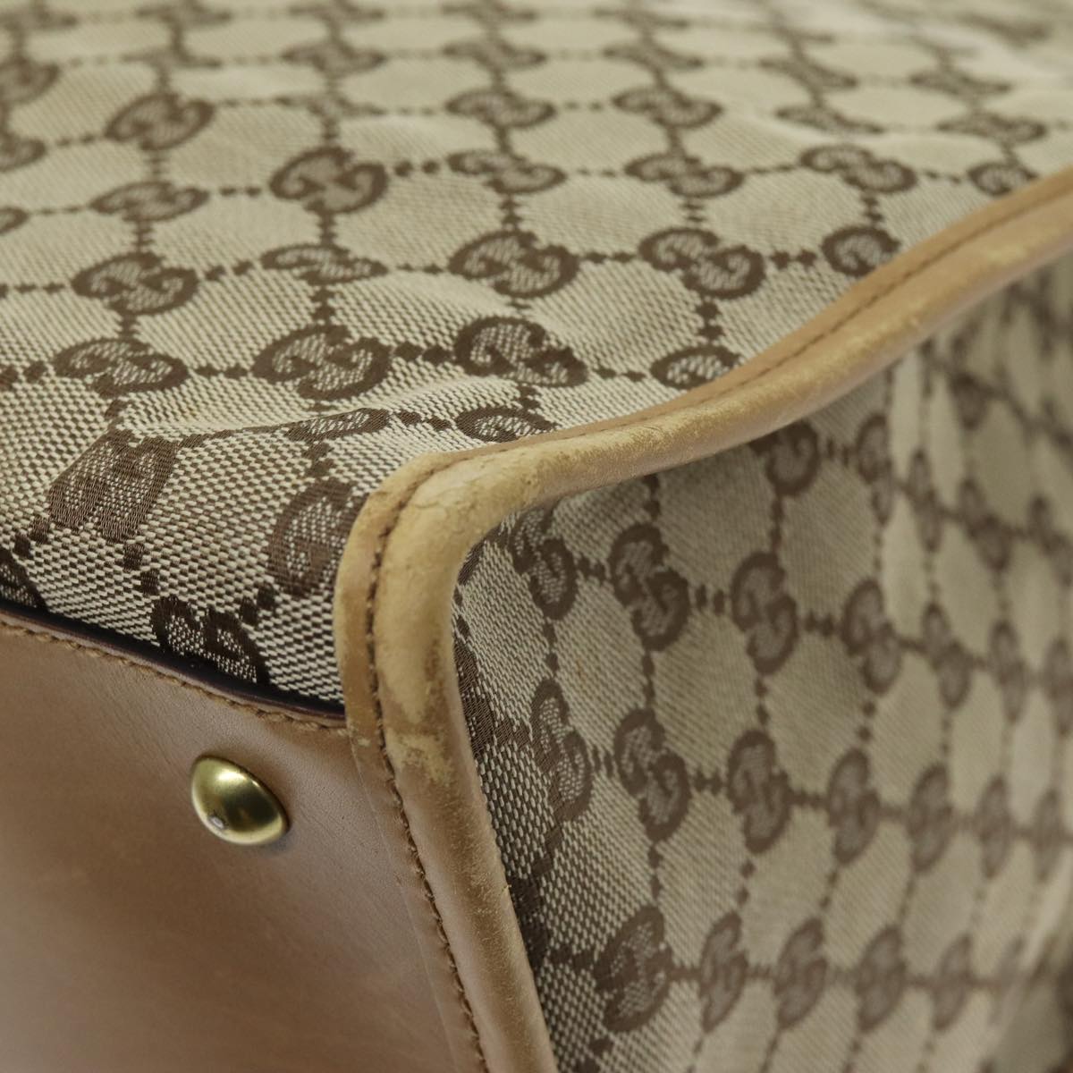Gucci Gg Canvas Beige Canvas Tote Bag (Pre-Owned)