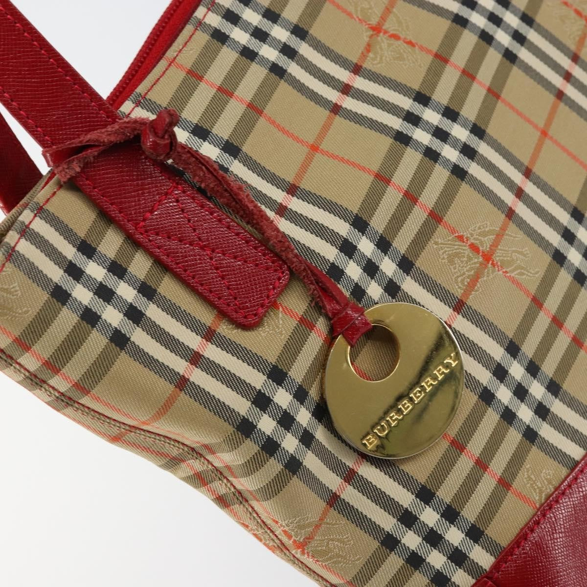 Burberry Nova Check Nova Check Canvas Beige Canvas Handbag (Pre-Owned)