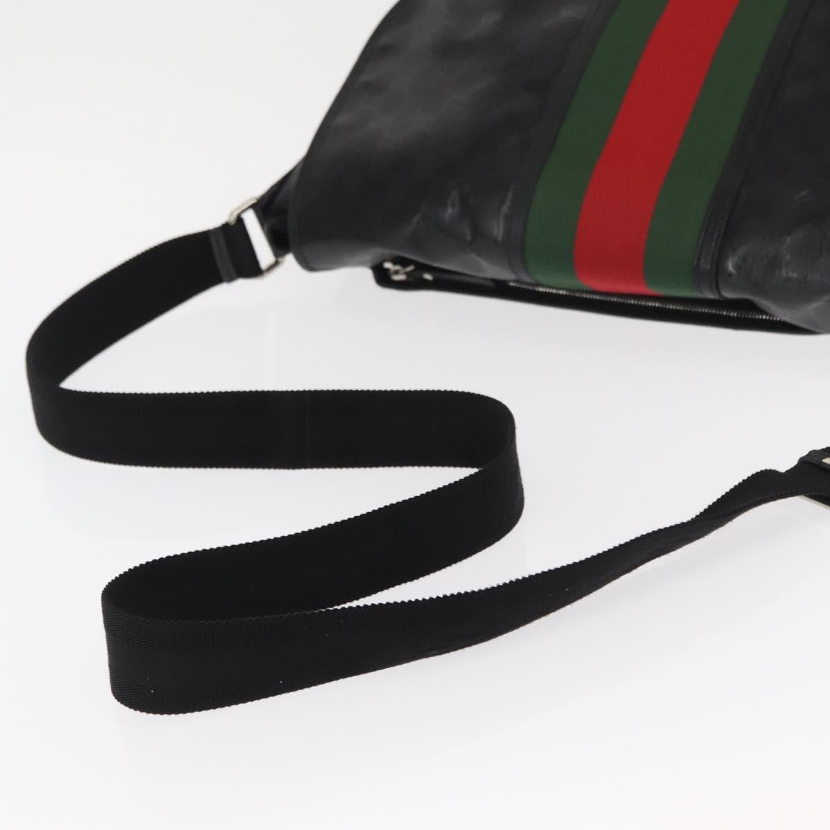 Gucci 500 Web Double Buckle Messenger Gg Imprime Black Canvas Shoulder Bag Bag (Pre-Owned)