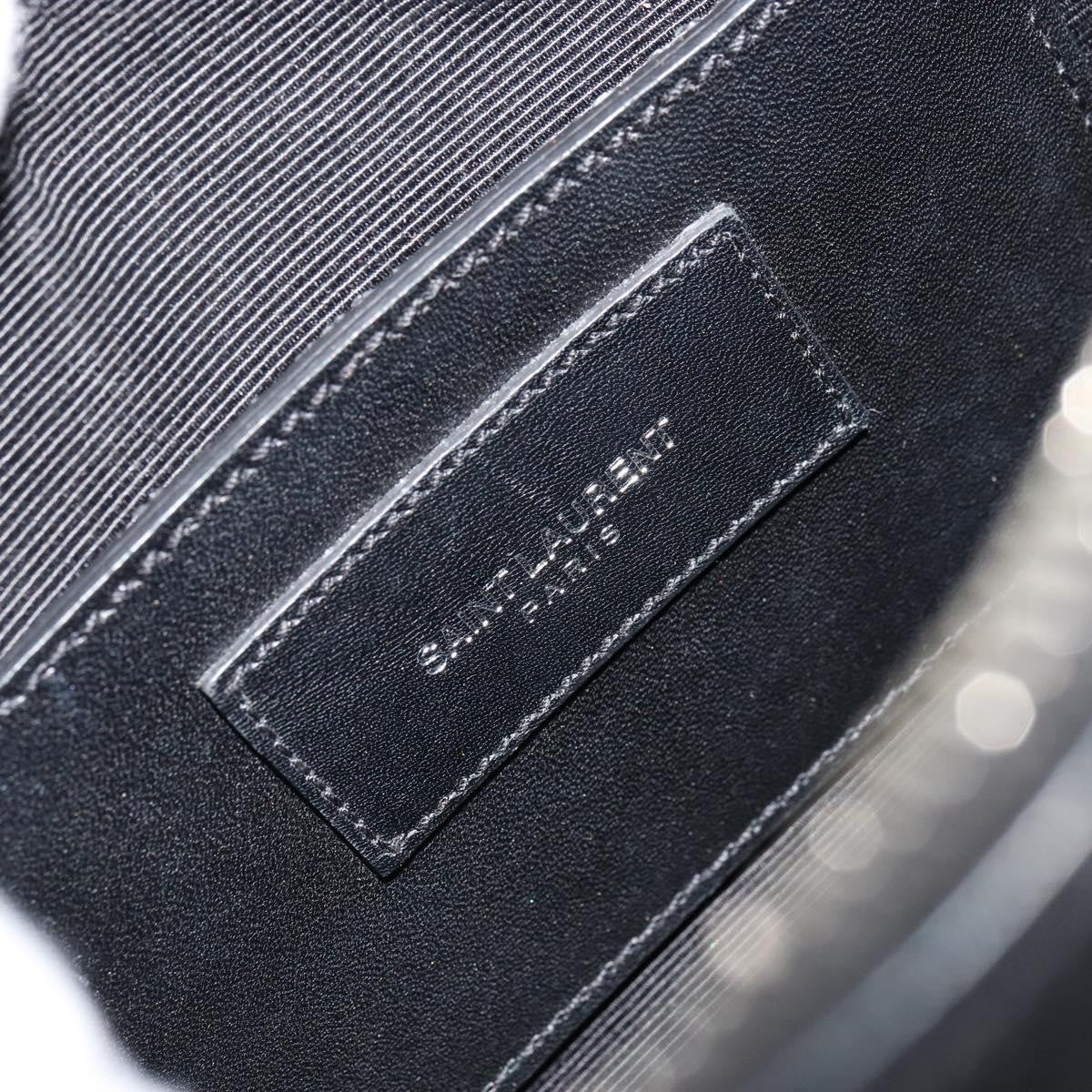 Saint Laurent Classic Baby Duffle Printed Leather Black Leather Handbag (Pre-Owned)