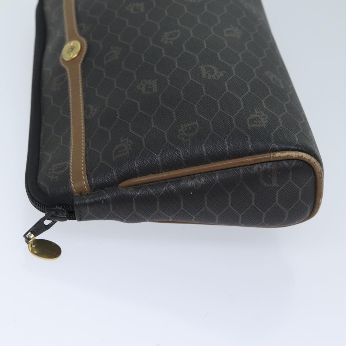 Dior Honeycomb Black Canvas Clutch Bag (Pre-Owned)