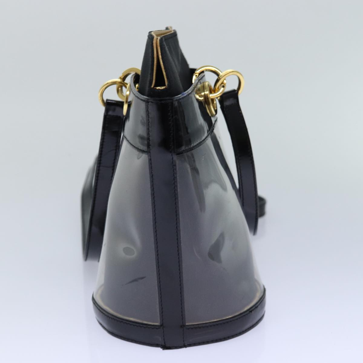 Salvatore Ferragamo Gancini Black Vinyl Shoulder Bag (Pre-Owned)