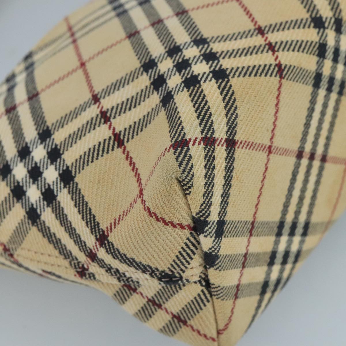 Burberry Nova Check Beige Canvas Shoulder Bag (Pre-Owned)