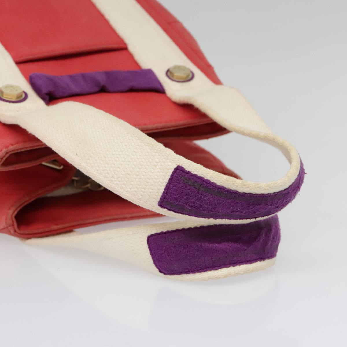 Chanel Chocolate Bar Red Canvas Tote Bag (Pre-Owned)