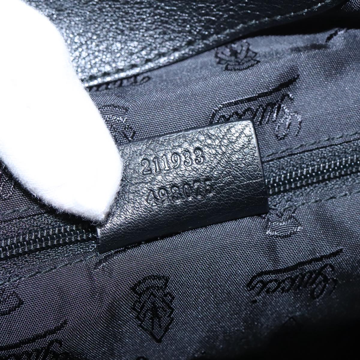 Gucci Guccissima Black Leather Shoulder Bag (Pre-Owned)