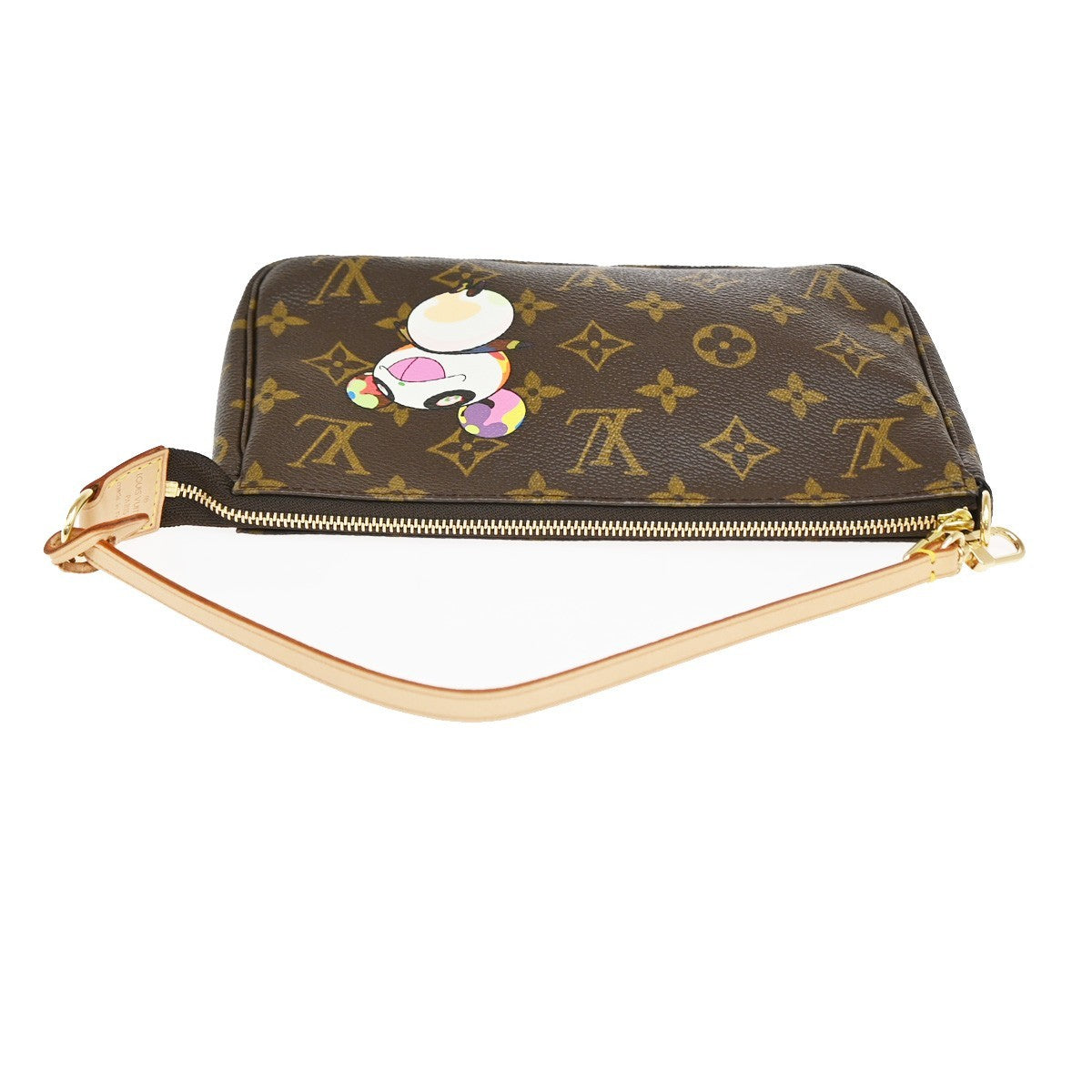 Louis Vuitton Pochette Accessoires Limited Edition Monogram Murakami Panda Brown Leather Clutche & Pouche Bag (Pre-Owned)