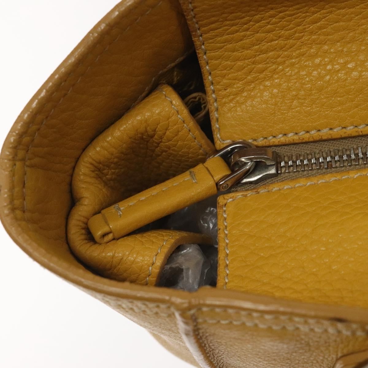 Prada Vintage Leather Yellow Leather Handbag (Pre-Owned)