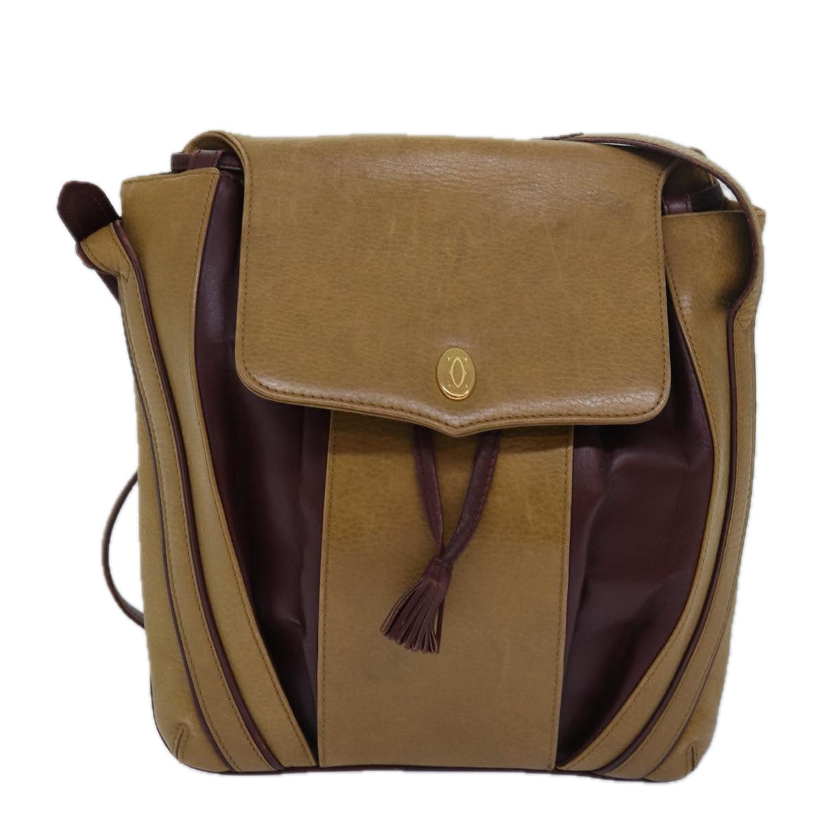 Cartier Must De Cartier Beige Leather Shoulder Bag (Pre-Owned)