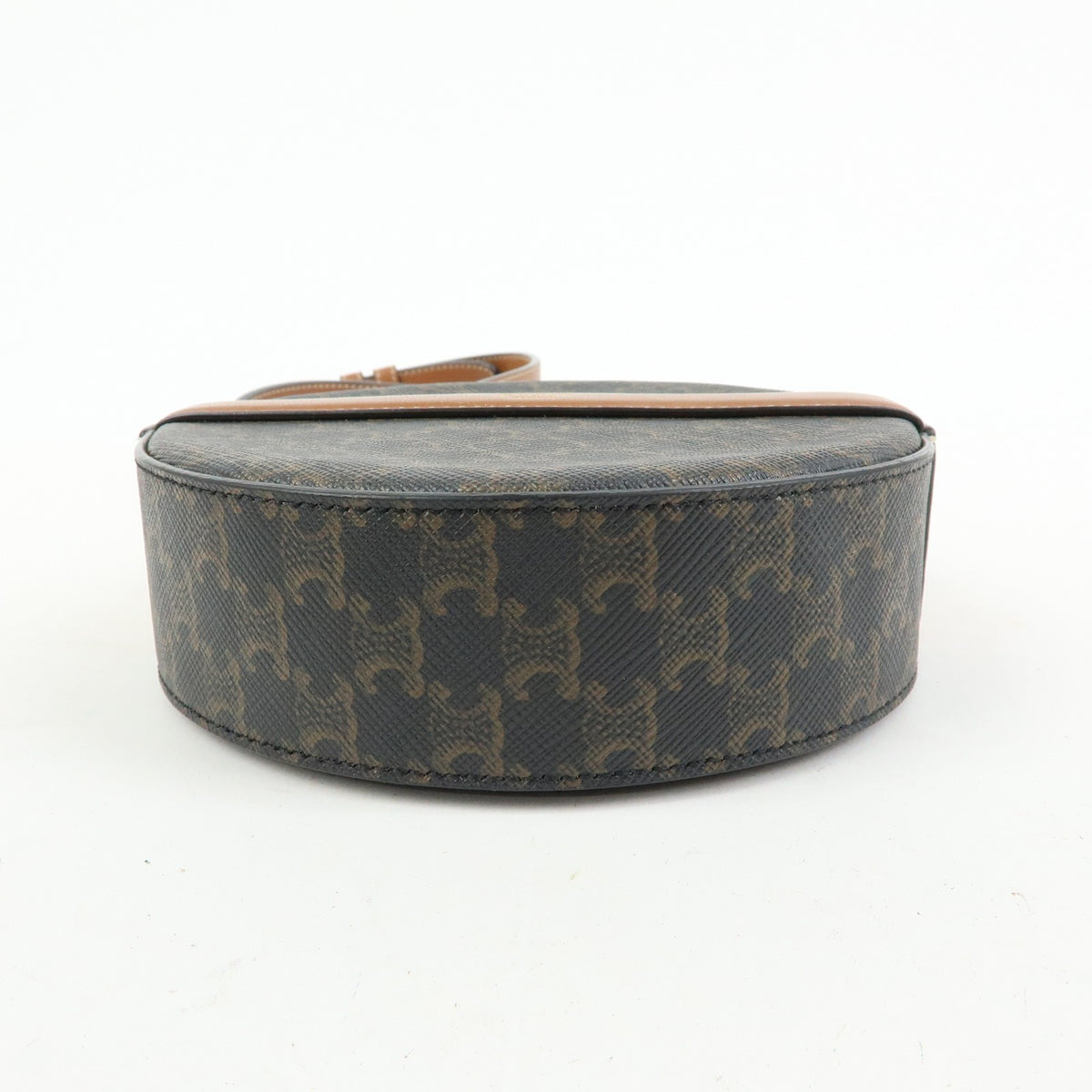 Celine Round Purse On Strap Triomphe Coated Canvas Brown Canvas Crossbody Bag Bag (Pre-Owned)