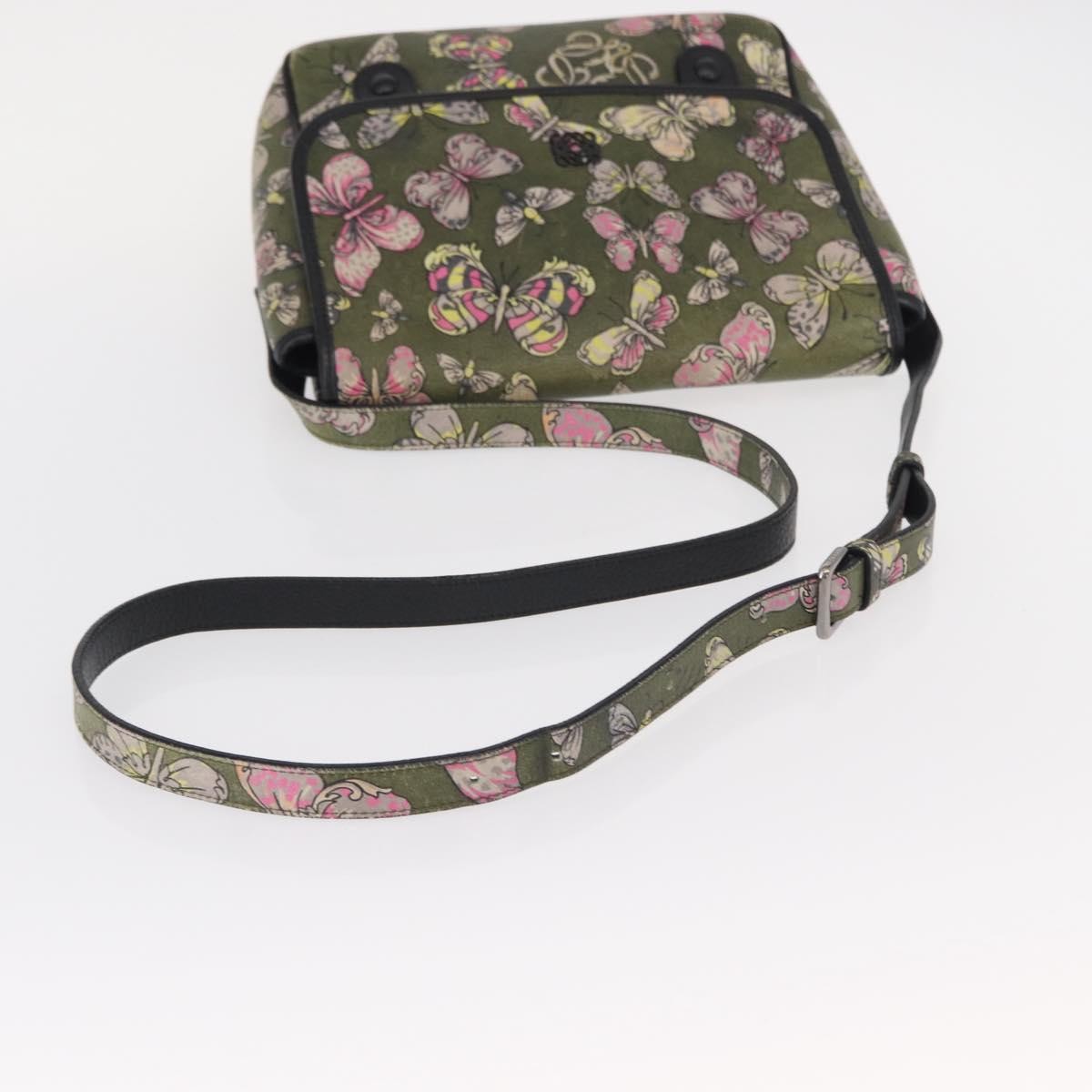 Loewe Messenger Printed Leather Green Leather Handbag (Pre-Owned)