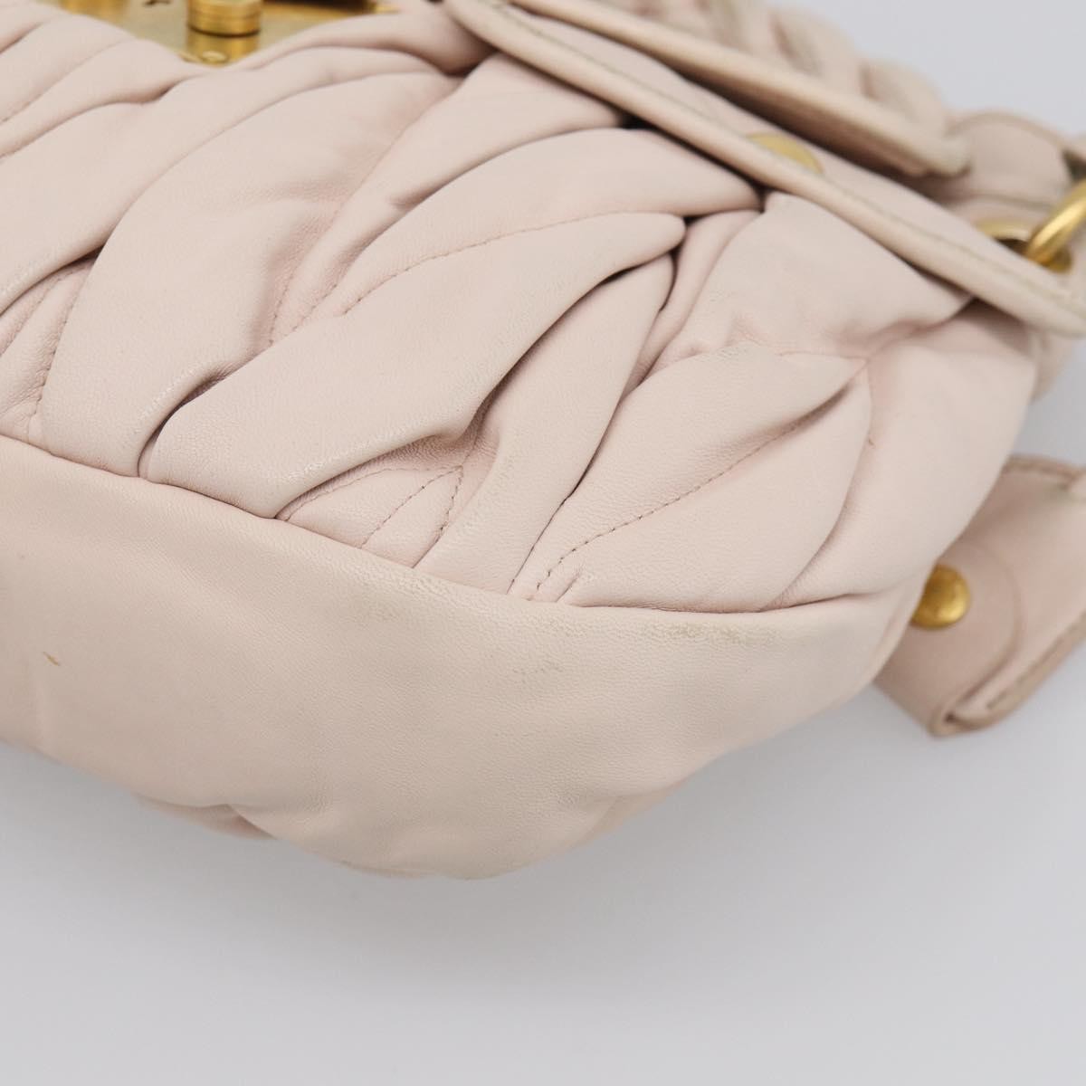 Miu Miu Coffer Hobo Matelasse Leather Pink Leather Handbag (Pre-Owned)