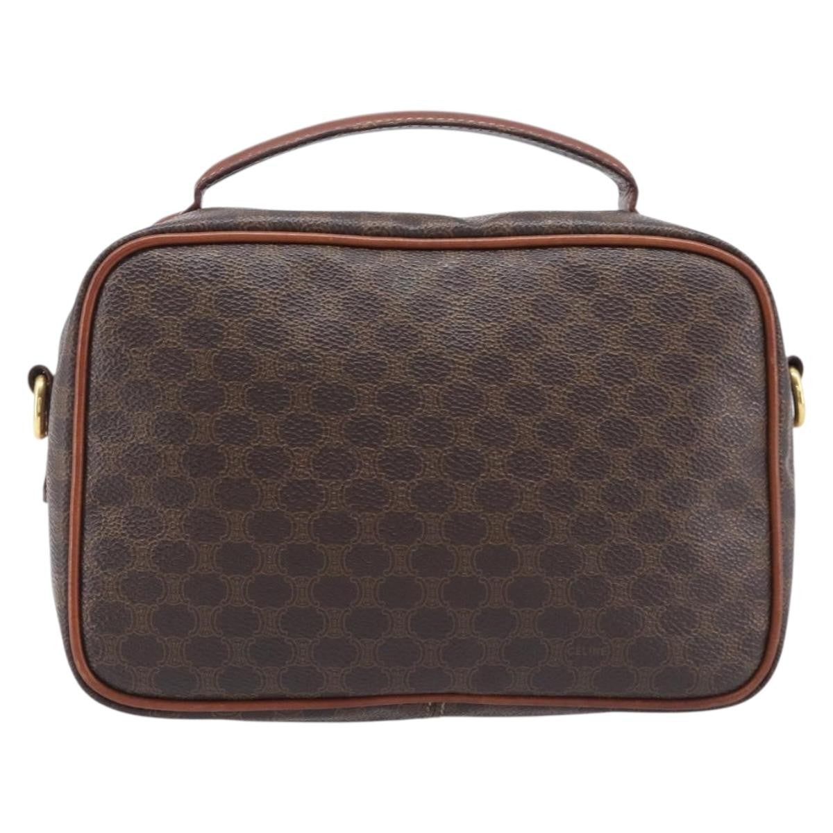 Celine Vintage Handbag Toile Céline Brown Canvas Handbag (Pre-Owned)