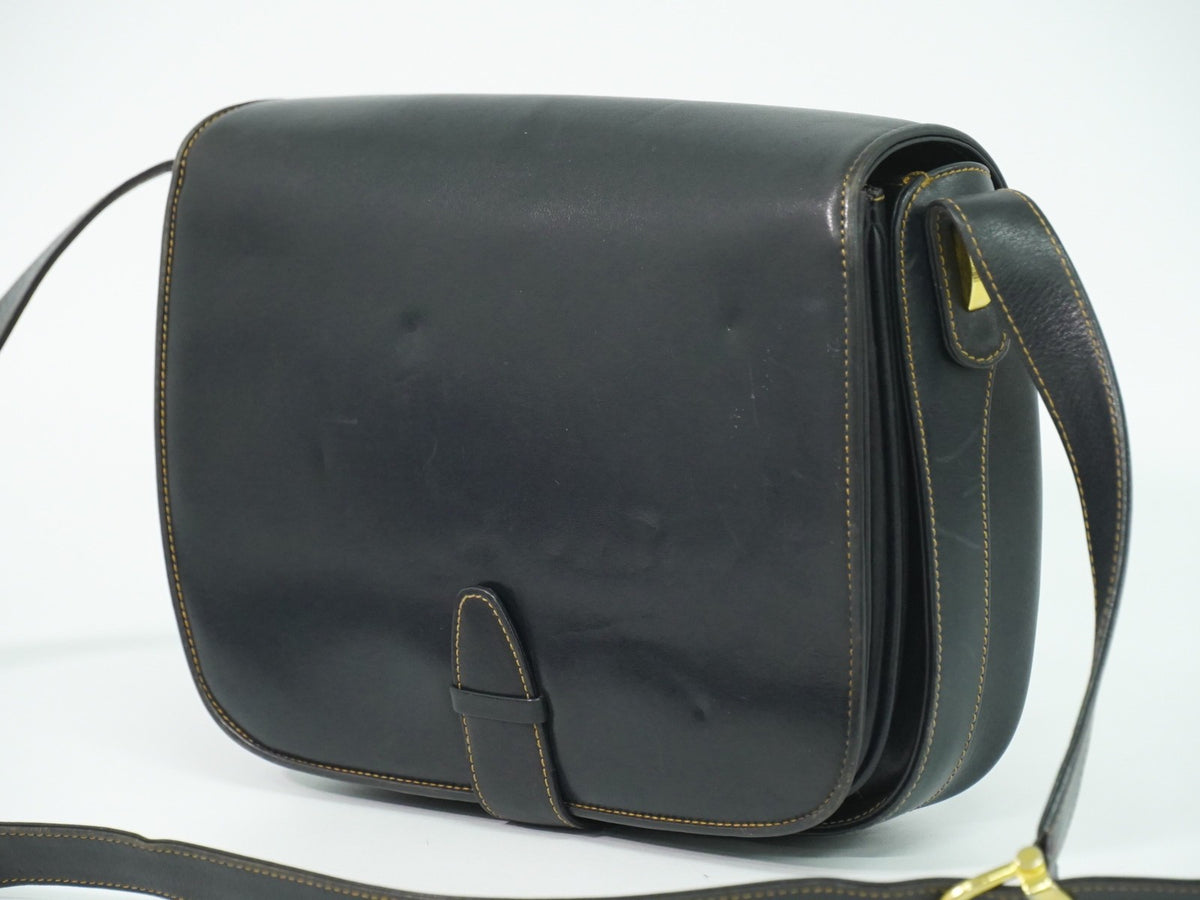 Gucci Vintage Leather Navy Leather Shoulder Bag Bag (Pre-Owned)