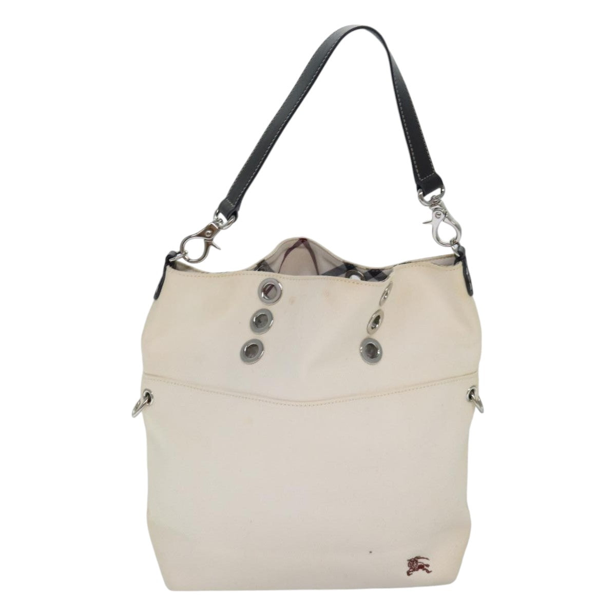 Burberry Blue Label Beige Canvas Shoulder Bag (Pre-Owned)