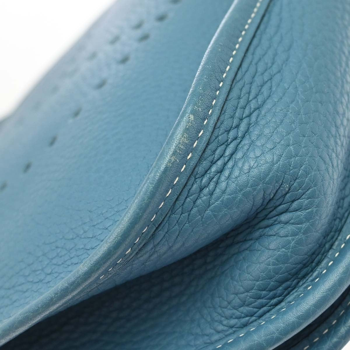Hermes Evelyne Bag Gen Iii Clemence Blue Leather Shoulder Bag Bag (Pre-Owned)