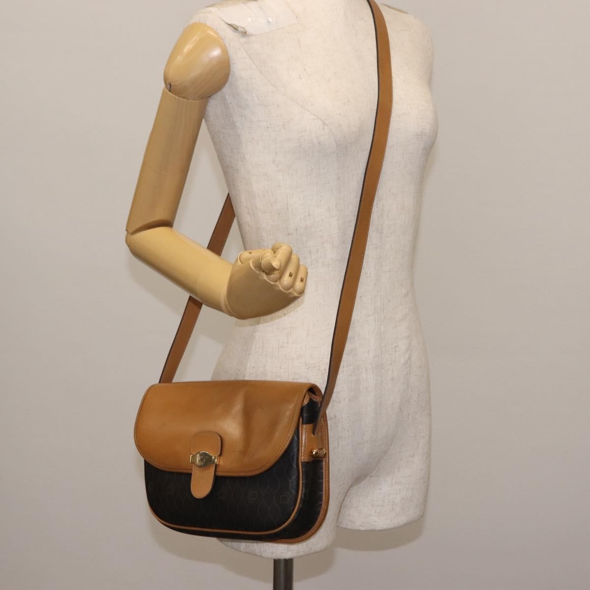 Christian Dior Vintage Honeycomb Canvas And Leather Brown Canvas Shoulder Bag Bag (Pre-Owned)