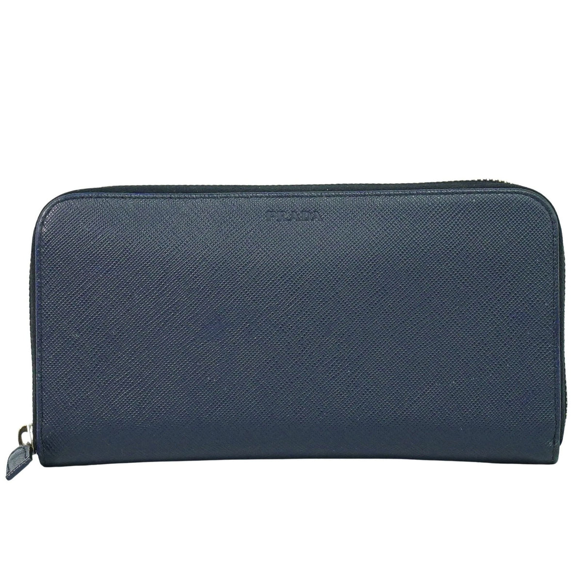 Prada Saffiano Leather Navy Leather Wallets Accessory (Pre-Owned)