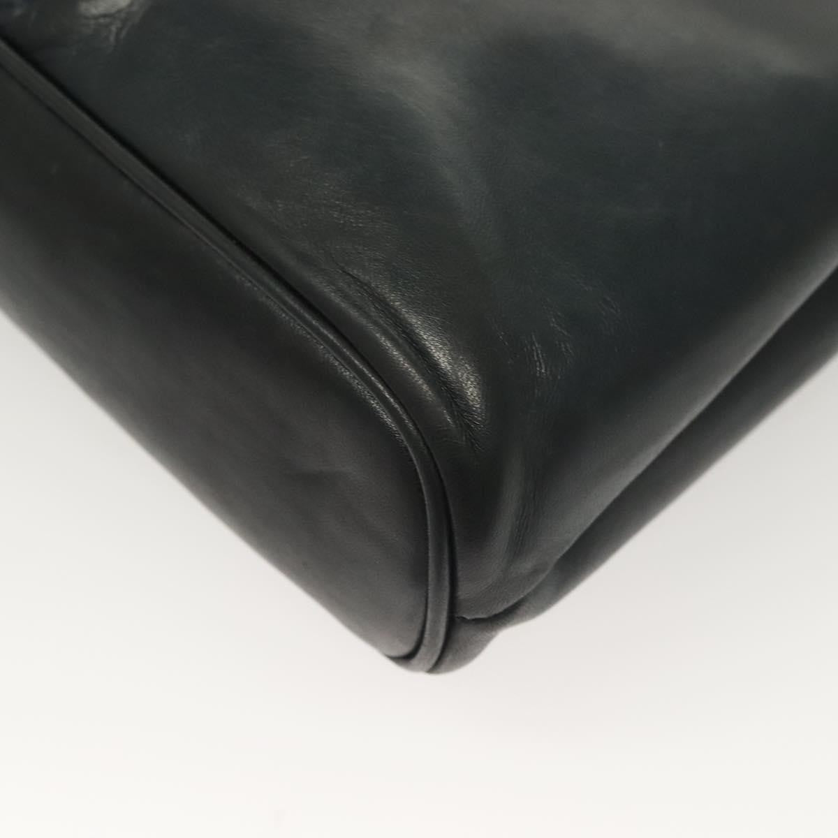 Bally Vintage Quilted Leather Black Leather Handbag (Pre-Owned)