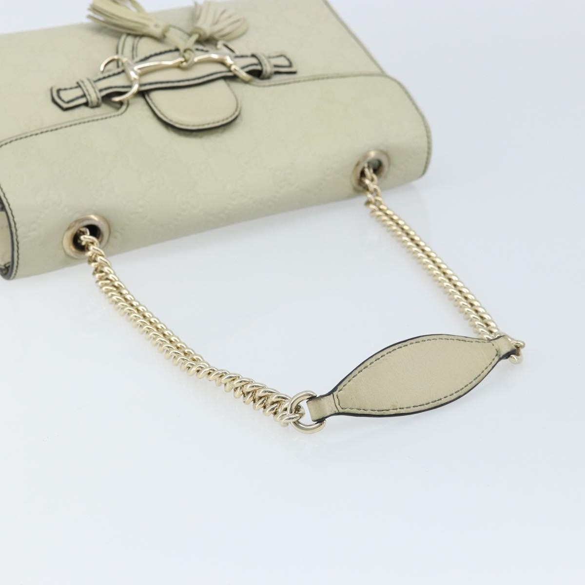Gucci Emily Chain Flap Guccissima Leather Beige Leather Shoulder Bag Bag (Pre-Owned)