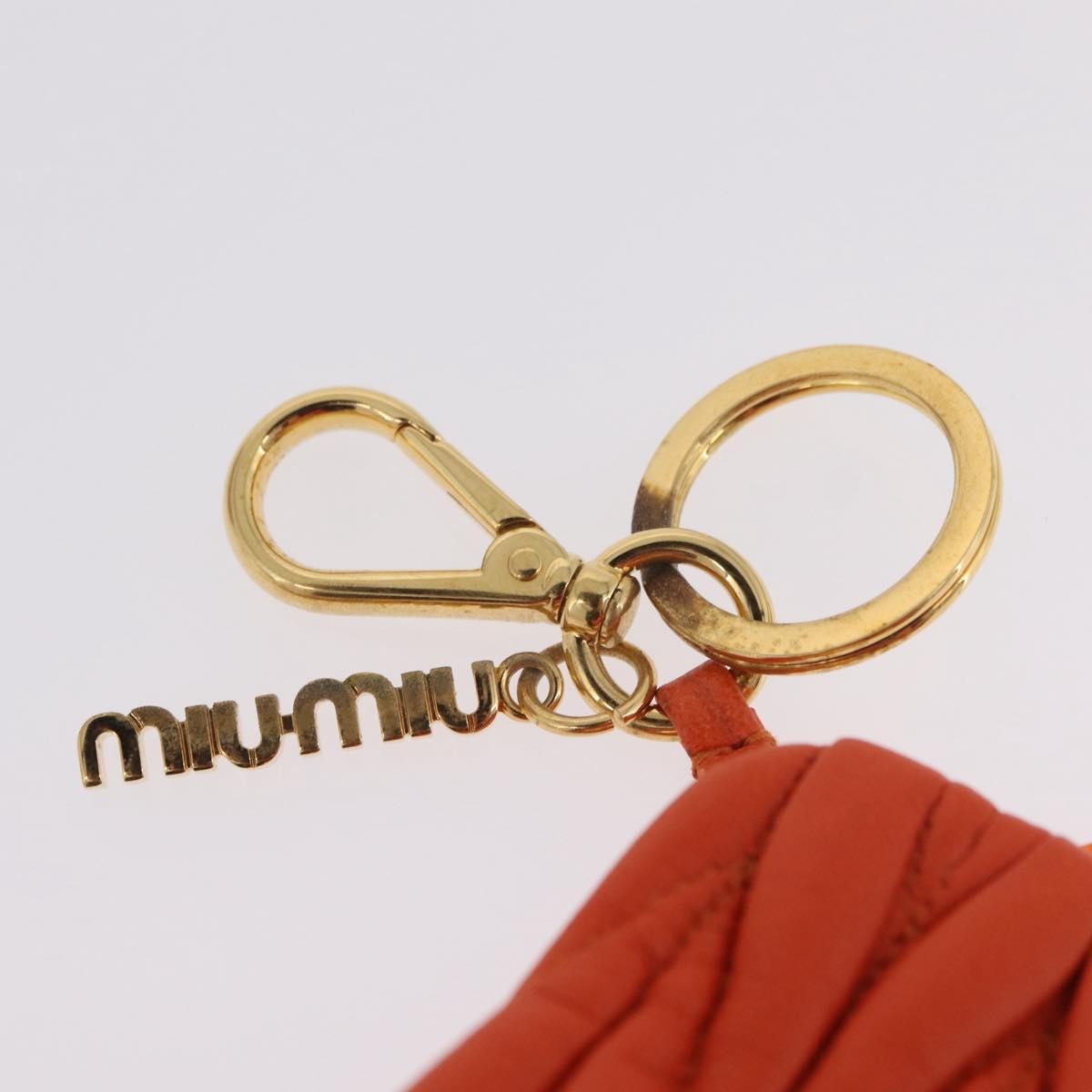 Miu Miu Sword Wallet Charm Leather Matelasse Orange Leather Crossbody Bag Bag (Pre-Owned)