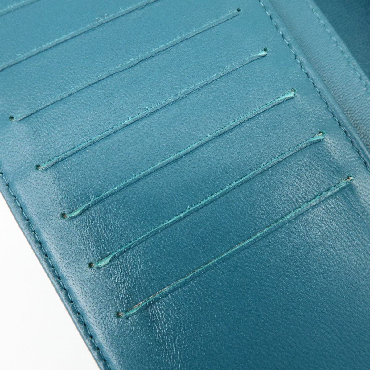 Chanel Bi-Fold Quilted Patent Blue Leather Wallets Accessory (Pre-Owned)
