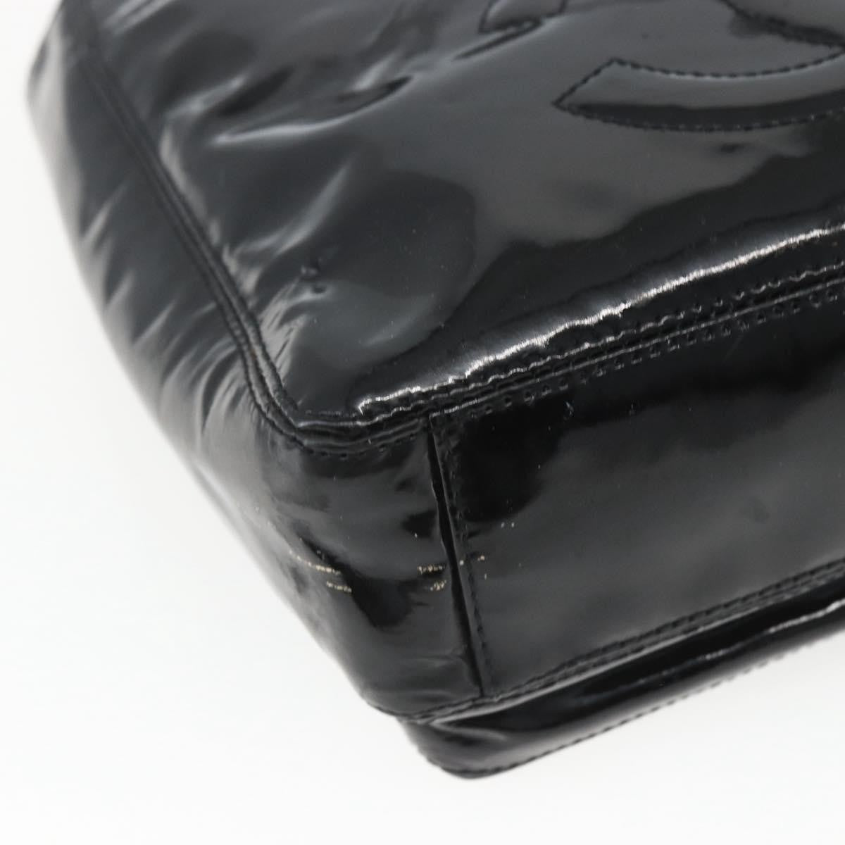 Chanel Vintage Flap Patent Leather Black Patent_Leather Shoulder Bag Bag (Pre-Owned)