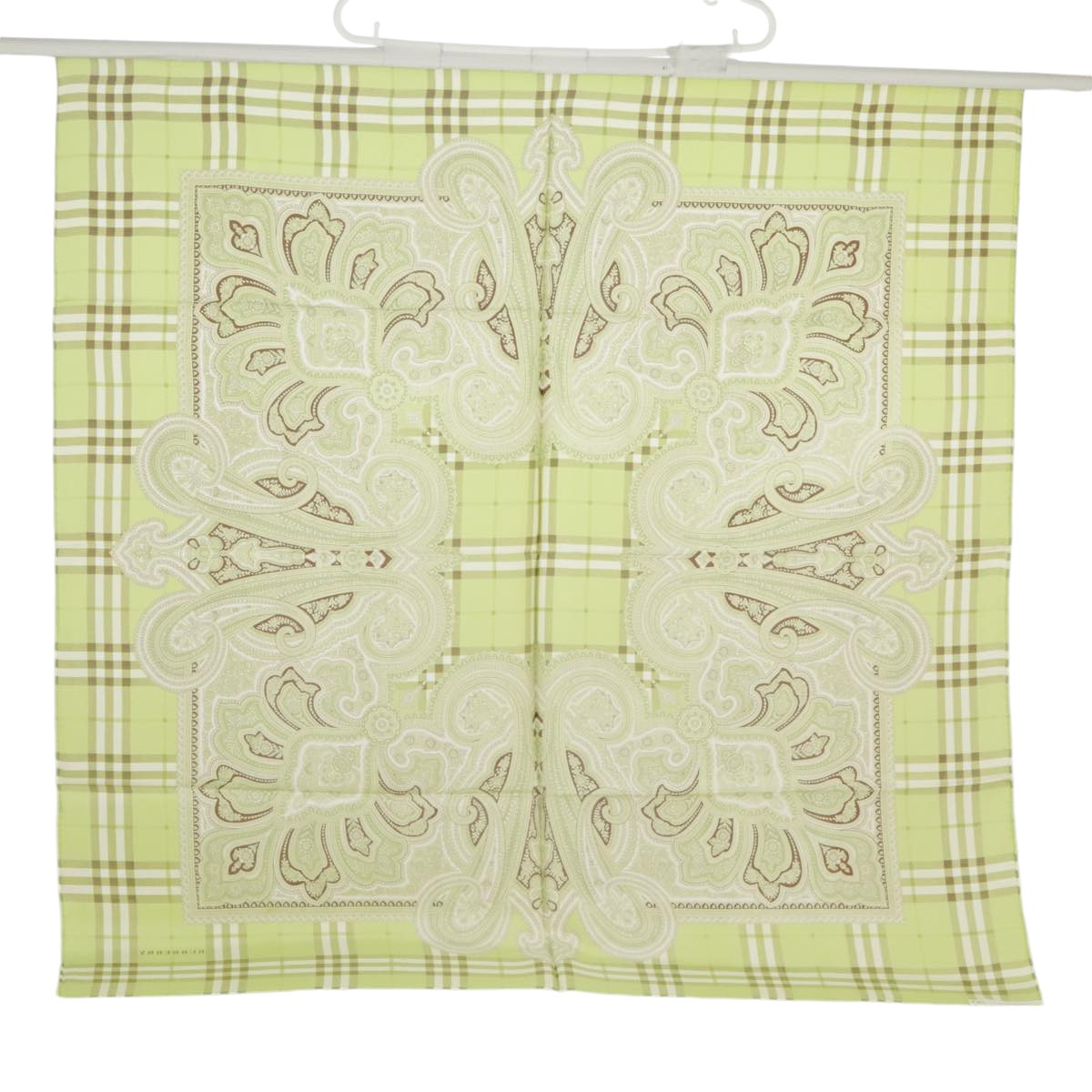 Burberry Green Silk Scarf  (Pre-Owned)