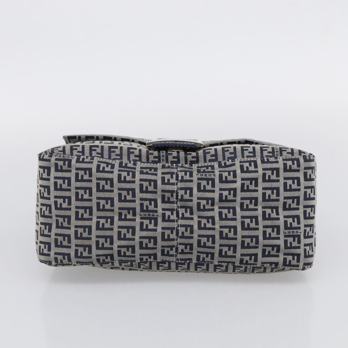 Fendi Fendi Mamma Baguette Monogram Canvas Navy Canvas Handbag (Pre-Owned)