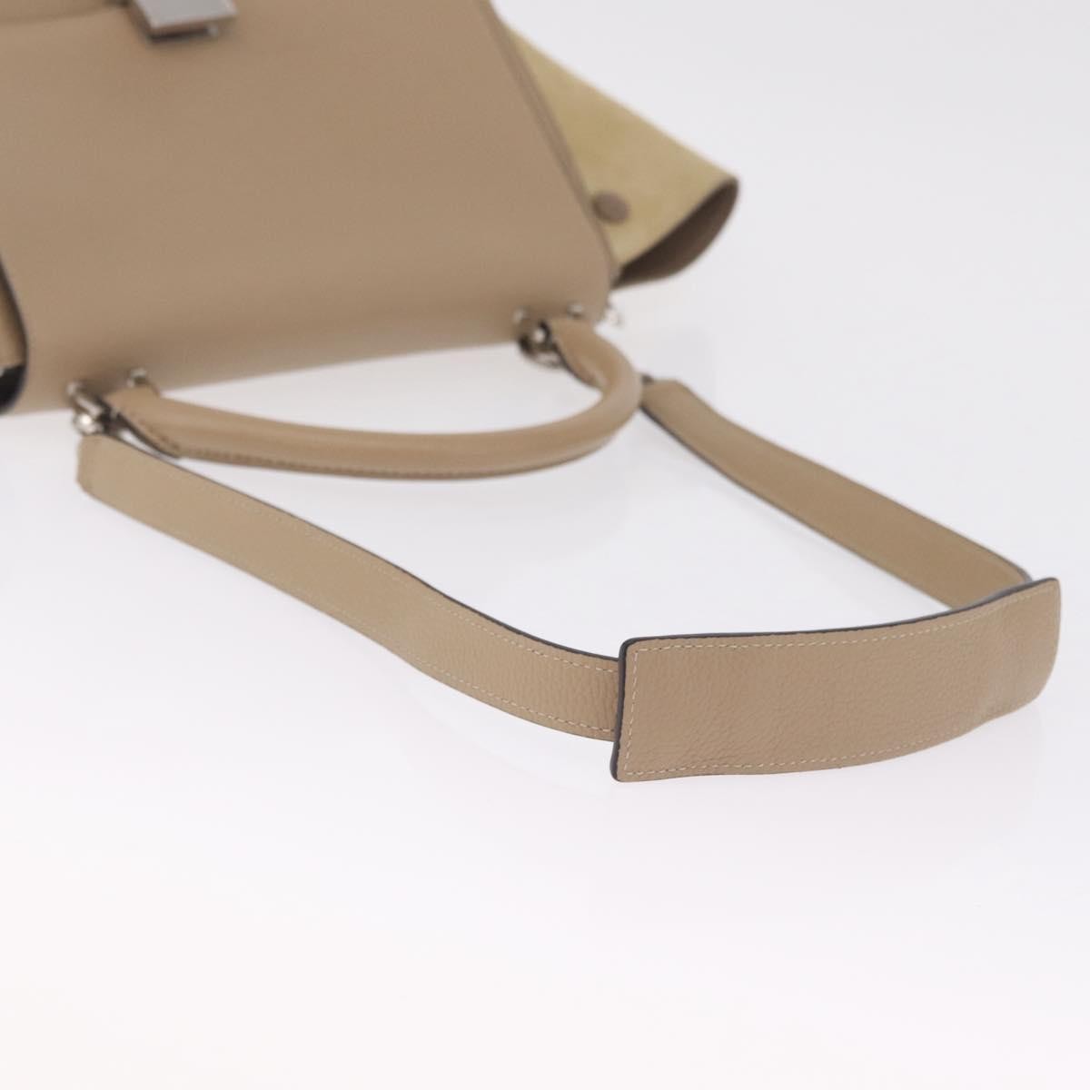 Celine Trapeze Leather Beige Leather Handbag (Pre-Owned)
