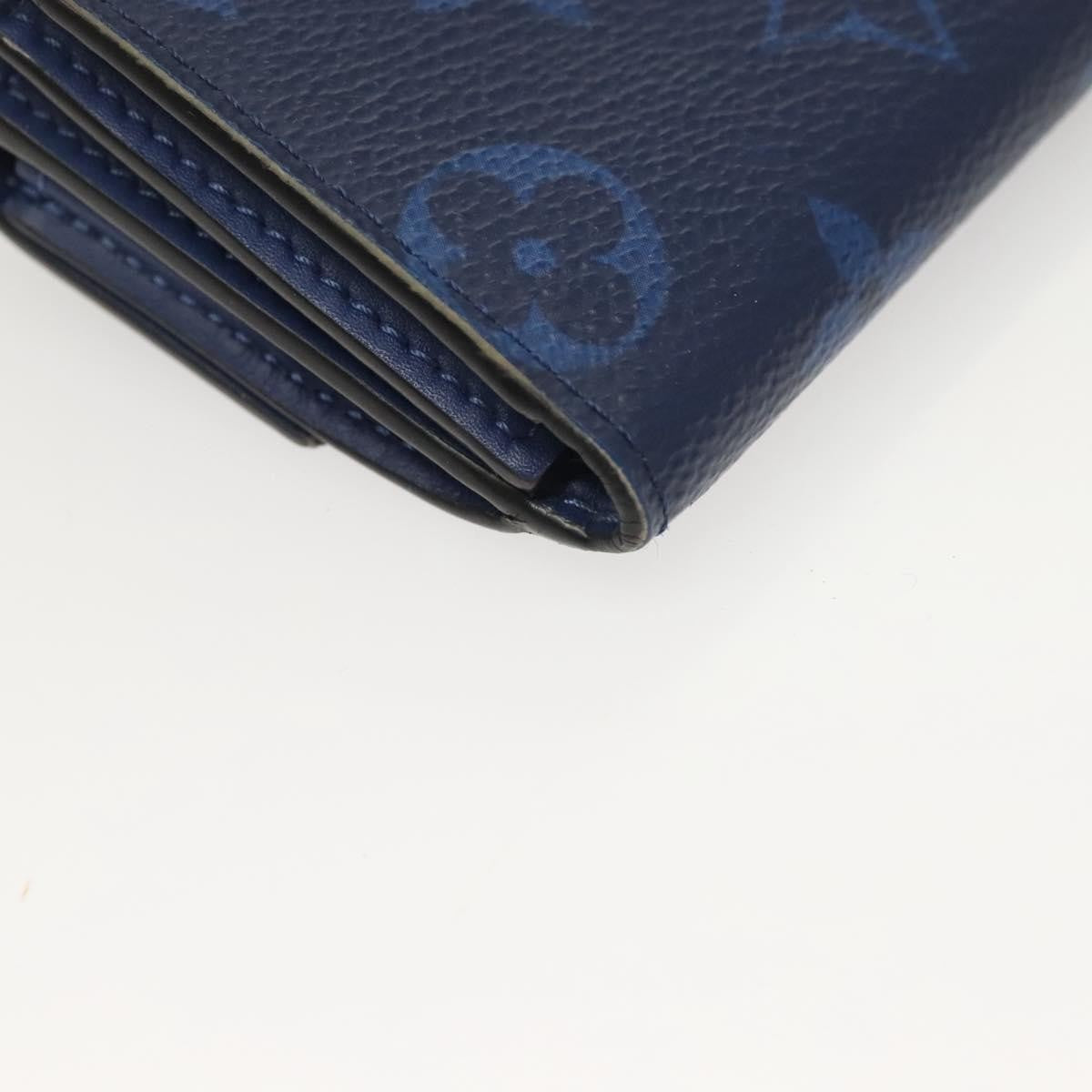 Louis Vuitton Discovery Monogram Taigarama Blue Leather Wallets Accessory (Pre-Owned)