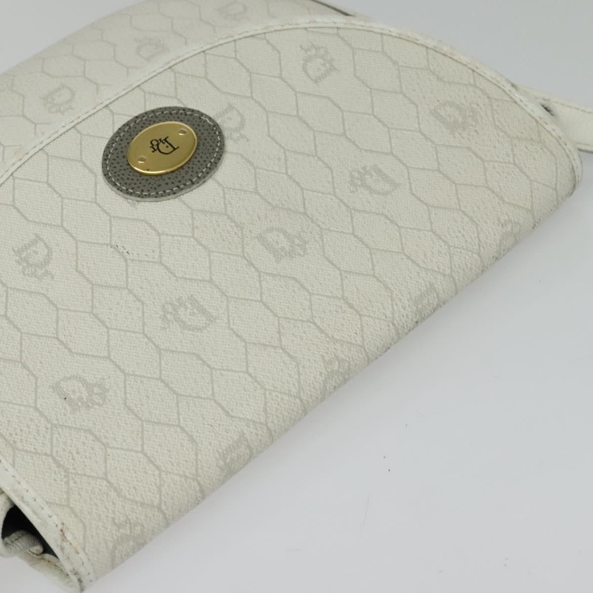 Christian Dior Vintage Honeycomb Flap Coated Canvas White Canvas Wallets Accessory (Pre-Owned)
