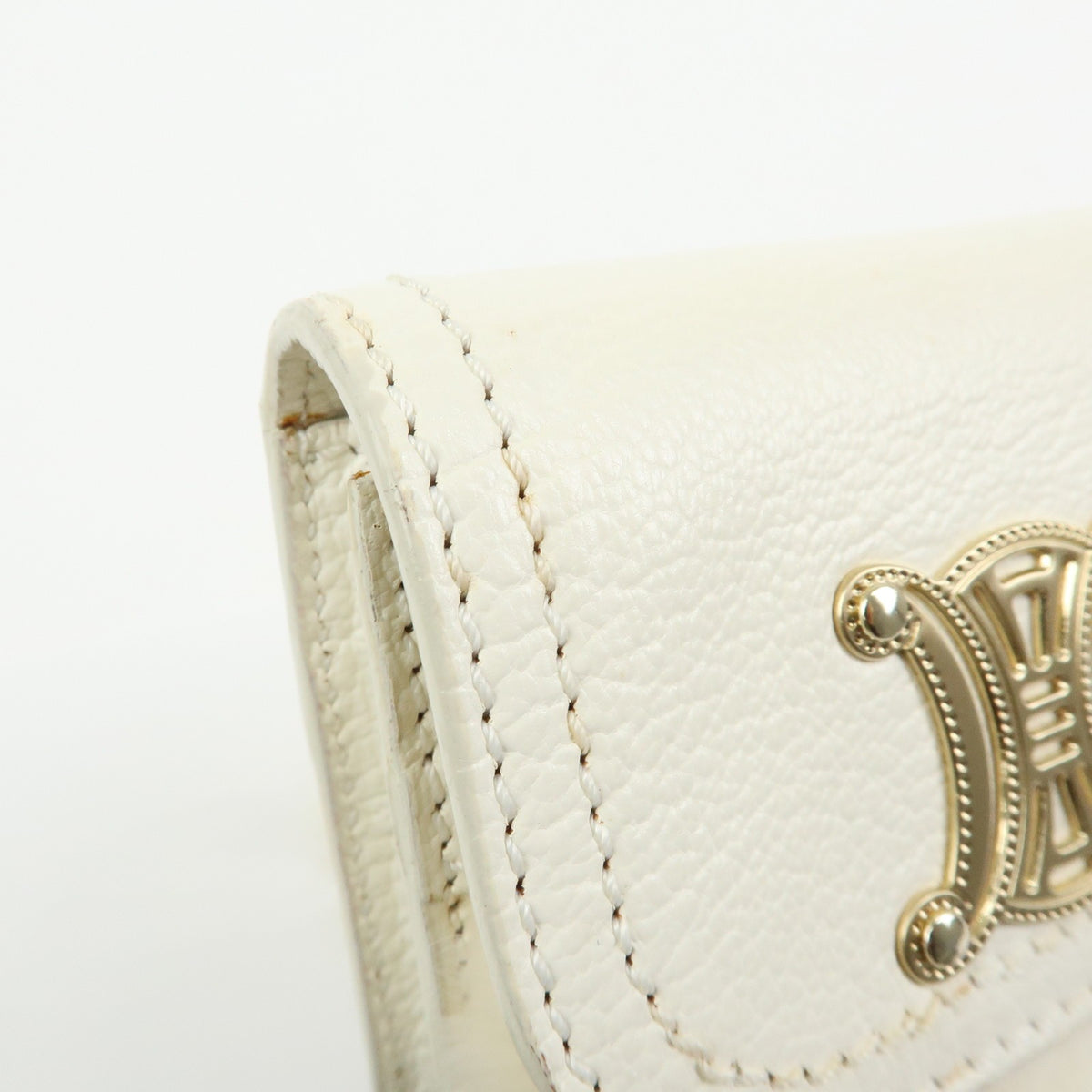 Celine Triomphe Leather Beige Leather Shoulder Bag Bag (Pre-Owned)