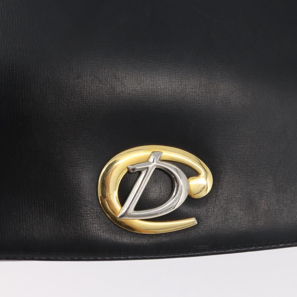 Christian Dior Vintage Cd Logo Leather Black Leather Shoulder Bag Bag (Pre-Owned)