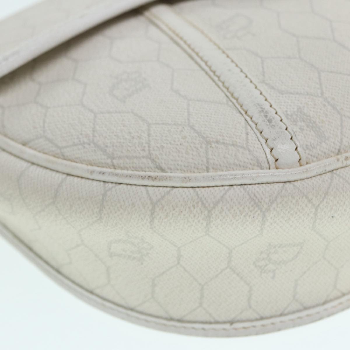 Dior Honeycomb White Canvas Shoulder Bag (Pre-Owned)