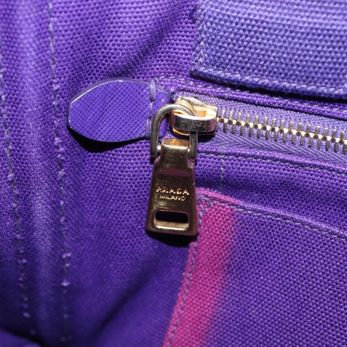 Prada Canapa Purple Canvas Handbag (Pre-Owned)