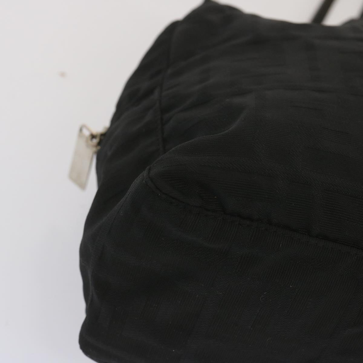 Fendi Zucca Black Canvas Shoulder Bag (Pre-Owned)